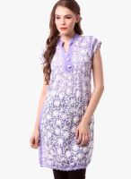 Saadgi Purple Embroidered Kurtis