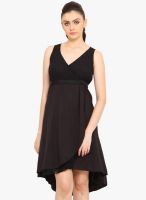 Saiesta Black Colored Solid Asymmetric Dress