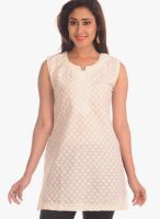 Salwar Studio Off White Embroidered Kurtis