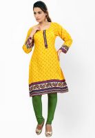 Salwar Studio Yellow Printed Kurtas
