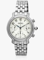 Seiko Seiko Women White/Silver Chronograph Watch