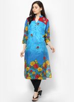 Shree Blue Embroidered Kurtis