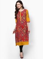 Shree Red Embroidered Kurtis