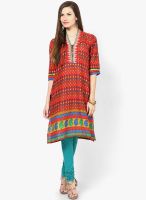 Shree Red Printed Kurta