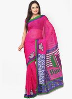 Silk Bazar Pink Printed Saree