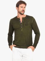 Smokestack Olive Solid Henley T-Shirt
