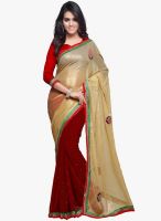 Sourbh Sarees Maroon Embroidered Saree