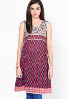 Span Maroon Printed Kurta