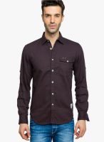 Status Quo Coffee Solid Regular Fit Casual Shirt