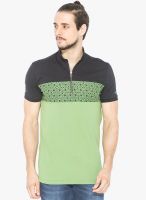 Status Quo Green Printed Polo T-Shirt