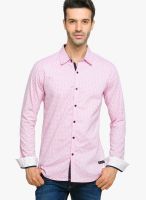 Status Quo Pink Printed Regular Fit Casual Shirt