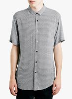 TOPMAN Black Printed Slim Fit Formal Shirt