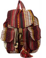 The House of Tara Cotton Durrie Fabric 16 L Medium Backpack(Multicolor)