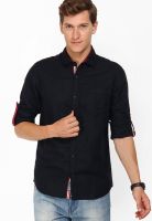 The Indian Garage Co. Solid Black Casual Shirt