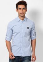 The Indian Garage Co. Solid Light Blue Casual Shirt