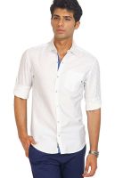 The Indian Garage Co. Solid White Casual Shirt