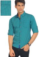 The Indian Garage Co. Striped Green Casual Shirt