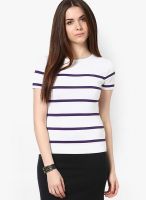 The gud look White Colored Striped Bodycon Dress