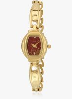 Timex Ti000s90100-Sor Golden/Maroon Analog Watch