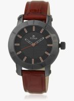 Titan 2526Ql01 Red/Black Analog Watch