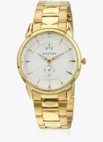 Titan Ne1521Ym01 Gold/Silver Analog Watch