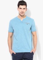 Tom Tailor Blue Henley T Shirt