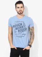 Tom Tailor Blue Printed Round Neck T-Shirt