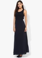 Tom Tailor Navy Blue Colored Solid Maxi Dress