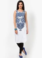 Tops And Tunics White Printed Kurtis