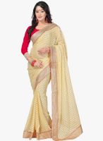 Triveni Sarees Beige Embroidered Saree