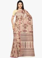 Triveni Sarees Beige Printed Saree