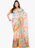Triveni Sarees Orange Printed Saree