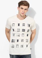 United Colors of Benetton Grey Solid Round Neck T-Shirts