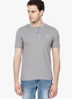 Urban Nomad Grey Solid Henley T-Shirts