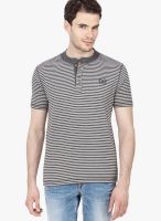 Urban Nomad Grey Striped Henley T-Shirts