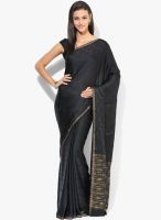 Urban Vastra Black Printed Crepe Saree