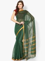 Urban Vastra Green Printed Poly Net Saree