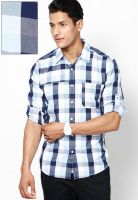 VOI Navy Blue Casual Shirt