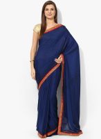 Vaishali Blue Solid Crepe Saree