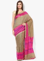 Vaishali Pink Printed Silk Blend Saree