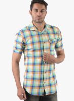Vintage Green Check Slim Fit Casual Shirt