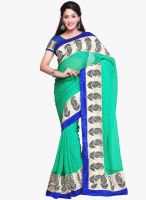 Vishal Green Embroidered Saree