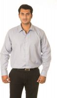 West Vogue Men's Solid Formal Grey Shirt