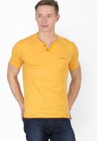 Wilkins & Tuscany Yellow Solid Henley T-Shirts