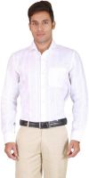 Willmohr Men's Striped Formal Linen White Shirt