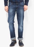 Wrangler Blue Washed Regular Fit Jeans (Floyd)