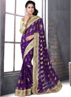 Xclusive Chhabra Blue Embellished Saree