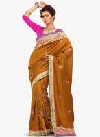 Xclusive Chhabra Mustard Yellow Embroidered Saree