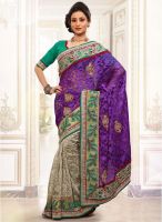 Xclusive Chhabra Purple Embroidered Saree