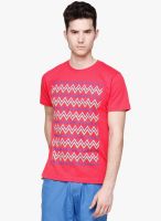 Yepme Red Printed Round Neck T-Shirt